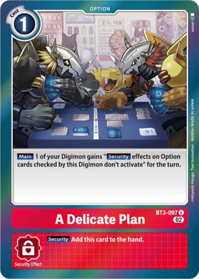 A Delicate Plan Resurgence Booster Reprint BT3-097 U Resurgence Booster Digimon card