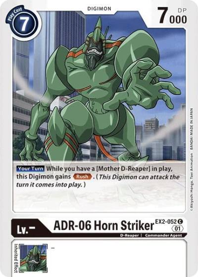 ADR 06 Horn Striker EX2-052 C Digital Hazard Digimon card
