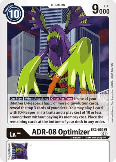 ADR 08 Optimizer EX2-053 C Digital Hazard Digimon card