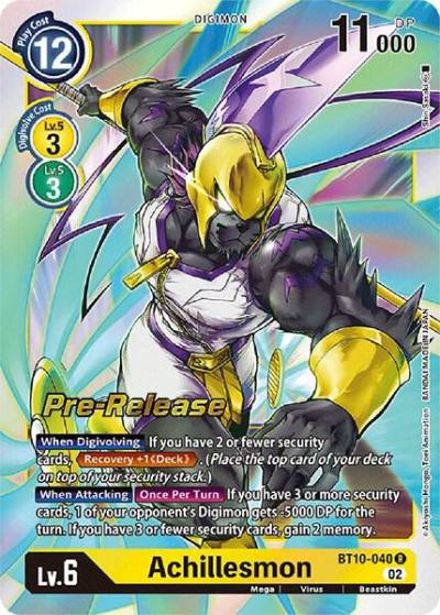 Achillesmon BT10-040 R Xros Encounter Pre-Release Cards Digimon card