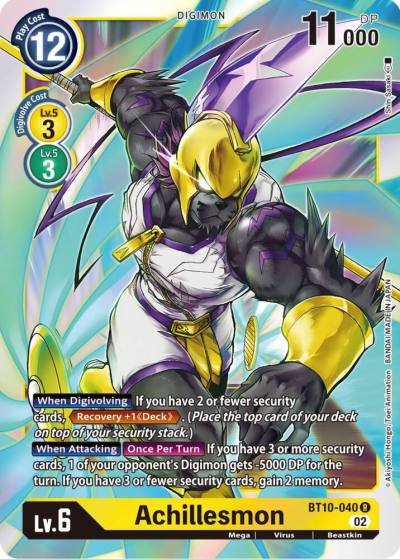 Achillesmon BT10-040 R Xros Encounter Digimon card