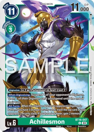 Achillesmon BT16-047 U Beginning Observer Digimon card