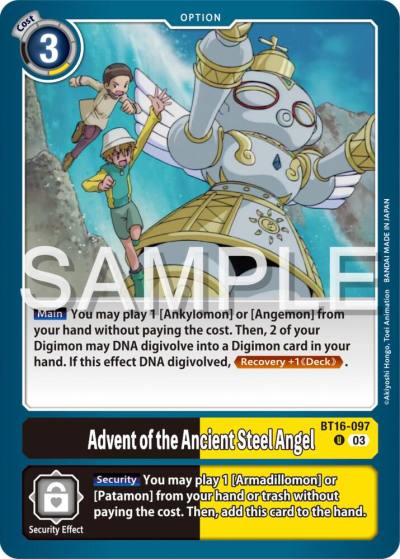 Advent of the Ancient Steel Angel BT16-097 U Beginning Observer Digimon card
