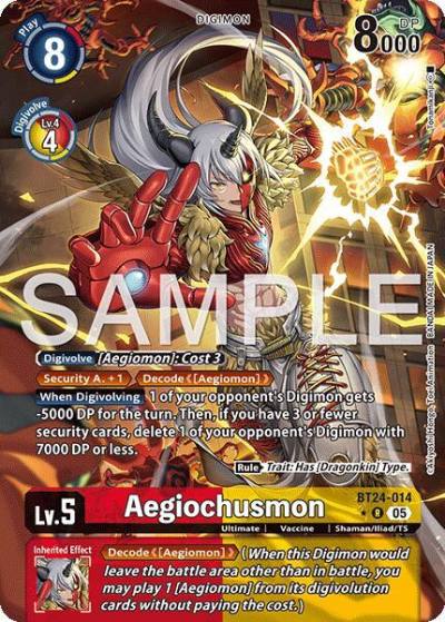 Aegiochusmon Alternate Art BT24-014 R Time Stranger Digimon card