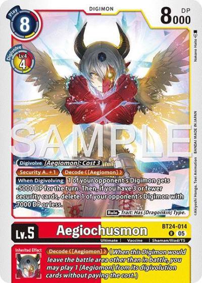 Aegiochusmon BT24-014 R Time Stranger Digimon card