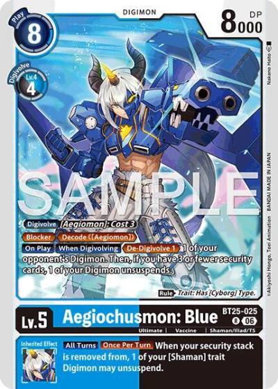 Aegiochusmon: Blue BT25-025 R Dual Revolution Digimon card