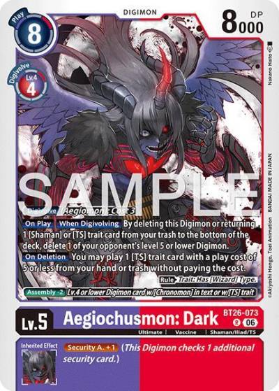 Aegiochusmon: Dark BT26-073 R Timeless Bonds Digimon card