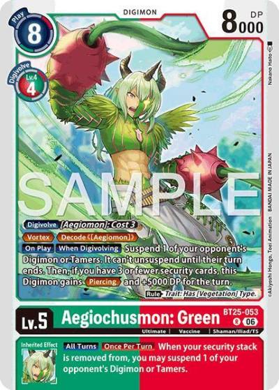 Aegiochusmon: Green BT25-053 R Dual Revolution Digimon card