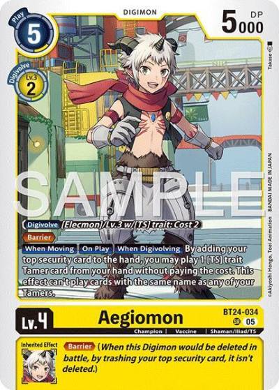 Aegiomon BT24-034 SR Time Stranger Digimon card