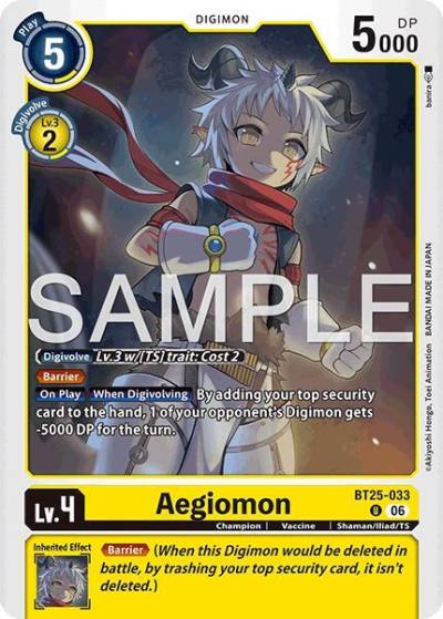 Aegiomon BT25-033 U Dual Revolution Digimon card