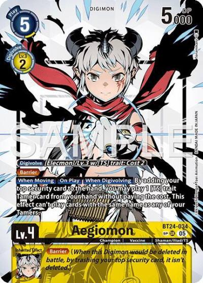 Aegiomon SP BT24-034 SR Time Stranger Digimon card