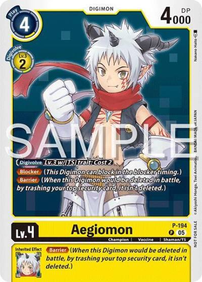 Aegiomon Time Stranger Demo Deck P-194 P Digimon Demo Deck Exclusive Cards Digimon card