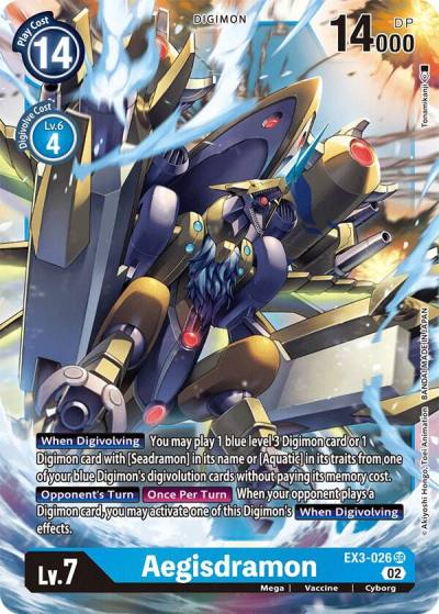 Aegisdramon EX3-026 SR Draconic Roar Digimon card