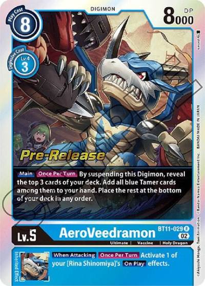 AeroVeedramon BT11-029 R Dimensional Phase Pre-Release Cards Digimon card