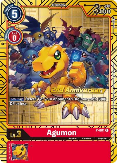 Agumon 2nd Anniversary Card Set P-001 P Digimon Promotion Cards Digimon card