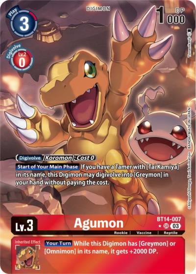 Agumon Alternate Art BT14-007 SR Blast Ace Digimon card