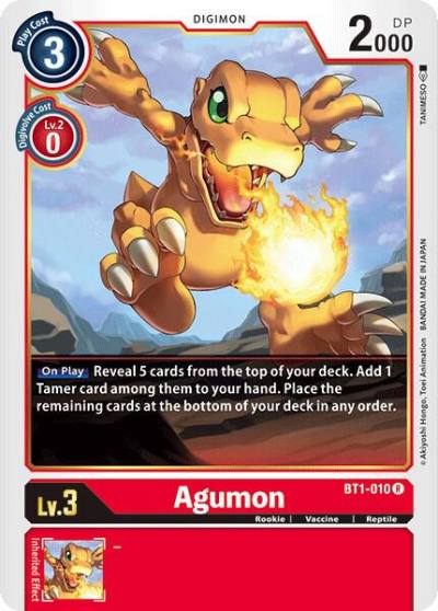 Agumon BT1-010 R Release Special Booster 1.0 Digimon card