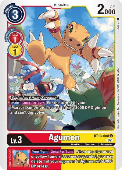 Agumon BT13-008 C Versus Royal Knights Digimon card