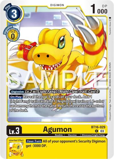 Agumon BT16-029 C Beginning Observer Digimon card