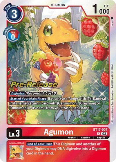 Agumon BT17-007 R Secret Crisis Pre-Release Cards Digimon card