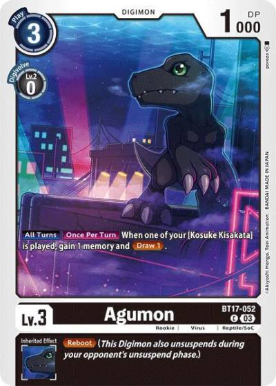 Agumon BT17-052 C Secret Crisis Digimon card