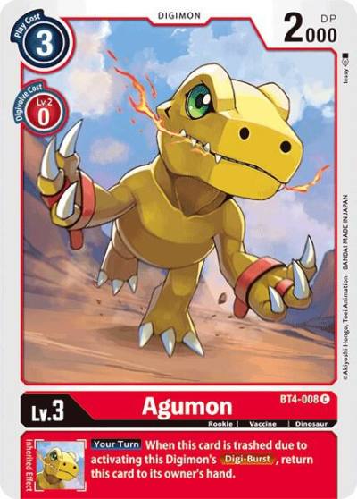 Agumon BT4-008 C Great Legend Digimon card