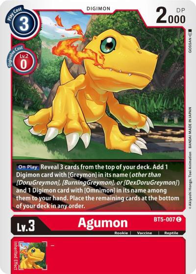Agumon BT5-007 C Battle of Omni Digimon card