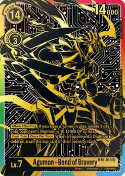 Agumon Bond of Bravery 2021 Championship Finals 1st Place BT6-018 SR Double Diamond Digimon card