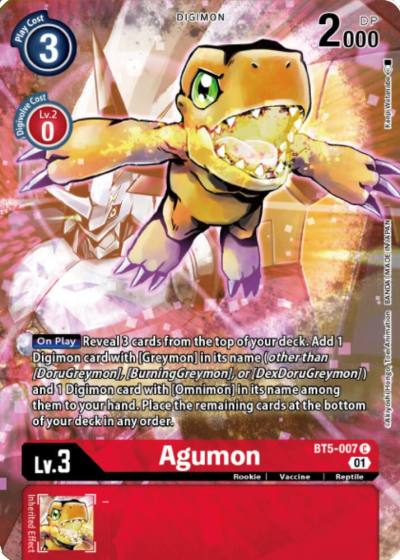 Agumon Digimon Royal Knights Card Set BT5-007 C Battle of Omni Digimon card