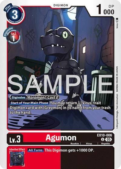 Agumon EX10-006 U Sinister Order Digimon card