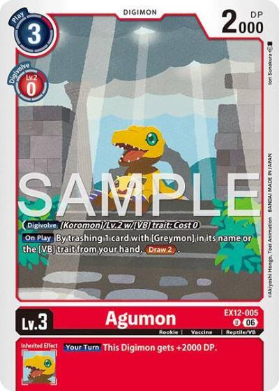 Agumon EX12-005 U Digital World Shambala Digimon card