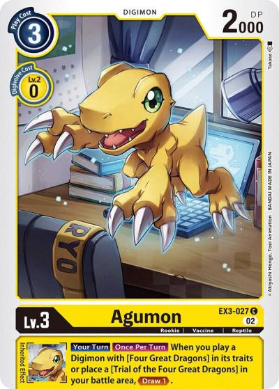 Agumon EX3-027 C Draconic Roar Digimon card