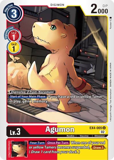 Agumon EX4-005 U Alternative Being Booster Digimon card