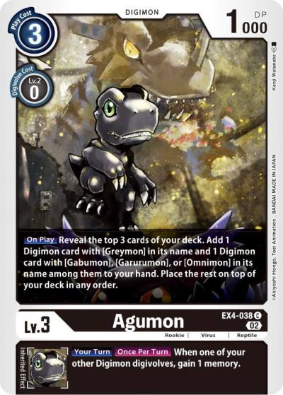 Agumon EX4-038 C Alternative Being Booster Digimon card