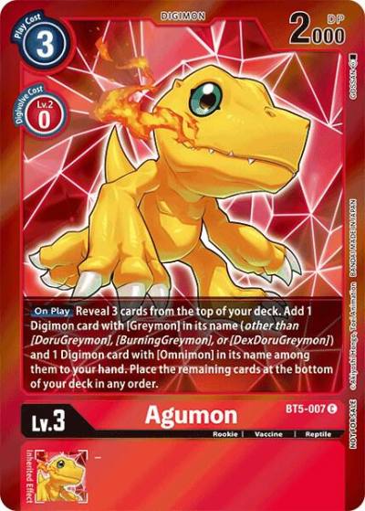 Agumon Event Pack 2 BT5-007 C Battle of Omni Digimon card
