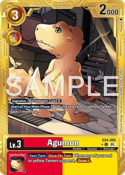 Agumon Gold Border EX4-005 U Advanced Booster Digimon Generation Digimon card