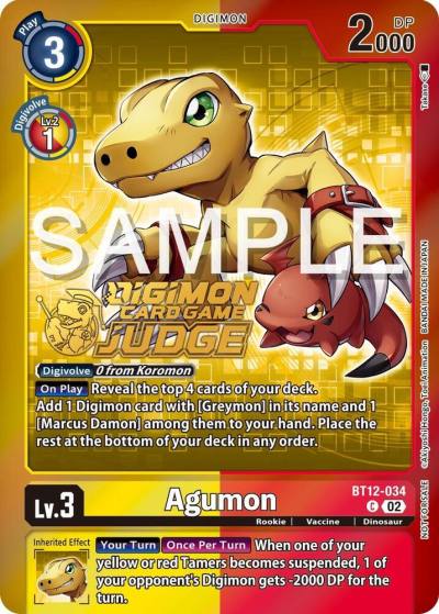 Agumon Judge Pack 5 BT12-034 C Across Time Digimon card