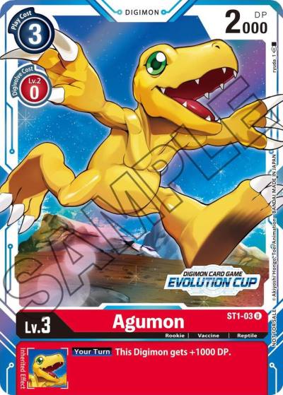 Agumon July Evolution Cup 2021 Stamped ST1-03 U Starter Deck 01: Gaia Red Digimon card