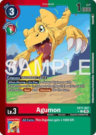 Agumon (Limited Foil) EX11-007 C Dawn of Liberator Digimon card