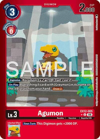 Agumon Limited Foil EX12-005 U Digital World Shambala Digimon card