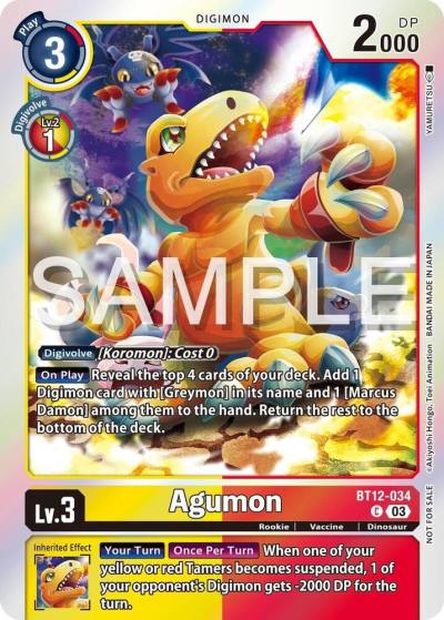 Agumon Official Tournament Vol13 Winner Pack BT12-034 C Across Time Digimon card