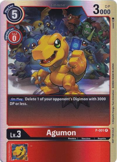 Agumon Rainbow Foil P-001 P Digimon Promotion Cards Digimon card