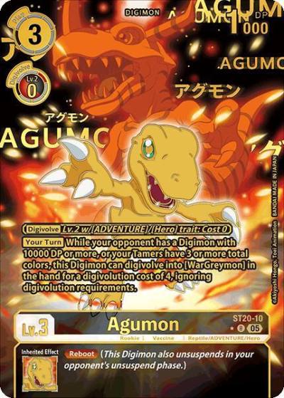 Agumon Rare Pull ST20-10 R Starter Deck 20: Protector of Light Digimon card
