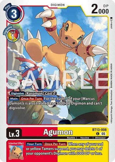 Agumon Reprint BT13-008 C Advanced Booster Digimon Generation Digimon card