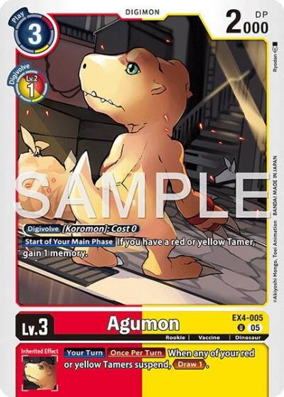 Agumon Reprint EX4-005 U Advanced Booster Digimon Generation Digimon card