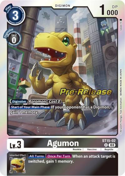 Agumon ST15-02 R Starter Deck 15: Dragon of Courage Pre-Release Cards Digimon card
