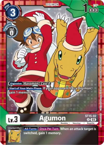 Agumon Winter Holiday 2023 ST15-02 R Starter Deck 15: Dragon of Courage Digimon card