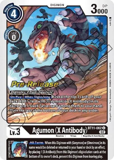 Agumon X Antibody BT11-062 U Dimensional Phase Pre-Release Cards Digimon card