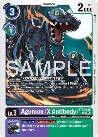 Agumon X Antibody BT22-068 U Cyber Eden Digimon card