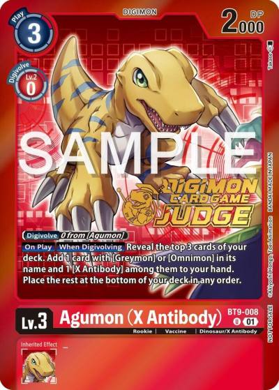 Agumon X Antibody Judge Pack 5 BT9-008 U X Record Digimon card